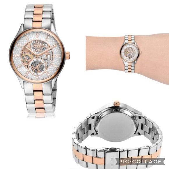 ✨🆕✨Brand New Fossil Automatic Two-Tone Stainless Steel Watch - Picture 5 of 7